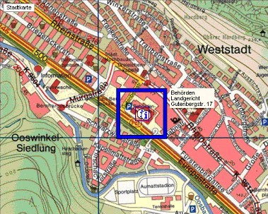 Straßenkarte: Anfahrt zur Staatsanwaltschaft Baden-Baden